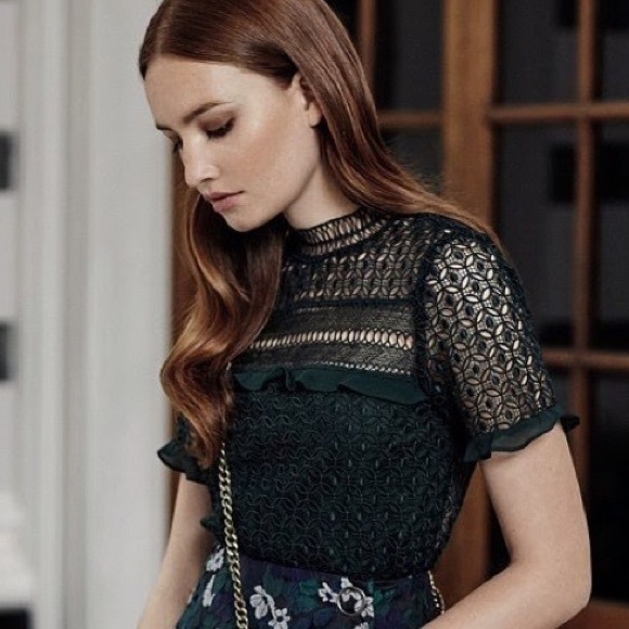 🚫SOLD 08/16🚫 ZARA Crochet Lace Blouse- Sz S - Picture 3 of 6